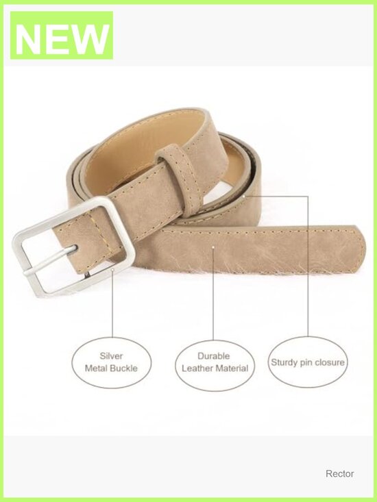 Suede Leather Belt With Silver Buckle Fashion Waist Belt For Jean Pant Dress main image 5